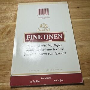VTG Stuart Hall Stationery Fine Writing Pad Fine Linen Paper White Office Desk